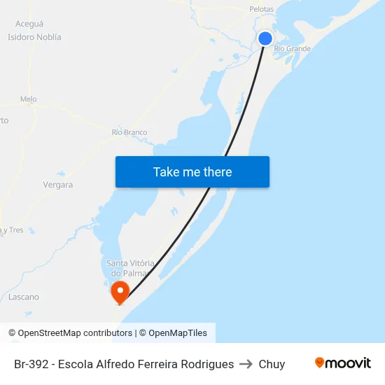 Br-392 - Escola Alfredo Ferreira Rodrigues to Chuy map