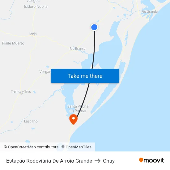 Estação Rodoviária De Arroio Grande to Chuy map