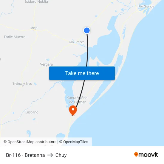Br-116 - Bretanha to Chuy map