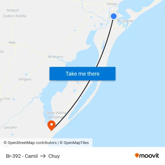 Br-392 - Camil to Chuy map