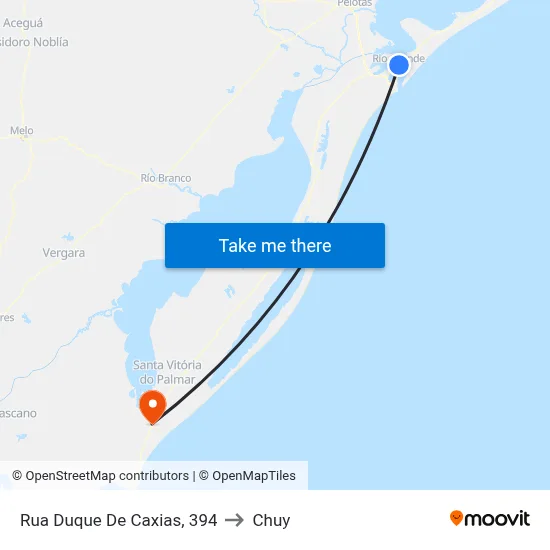 Rua Duque De Caxias, 394 to Chuy map