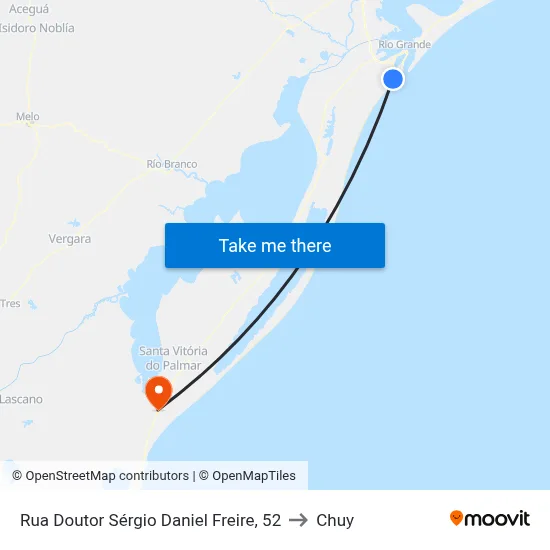Rua Doutor Sérgio Daniel Freire, 52 to Chuy map