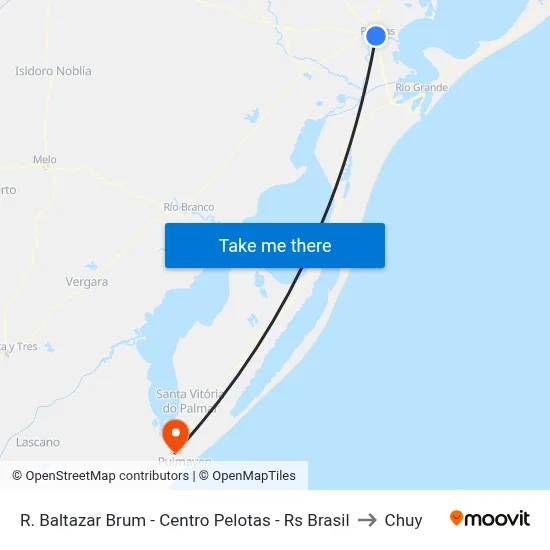 R. Baltazar Brum - Centro Pelotas - Rs Brasil to Chuy map
