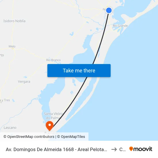 Av. Domingos De Almeida 1668 - Areal Pelotas - Rs 96085-470 Brasil to Chuy map