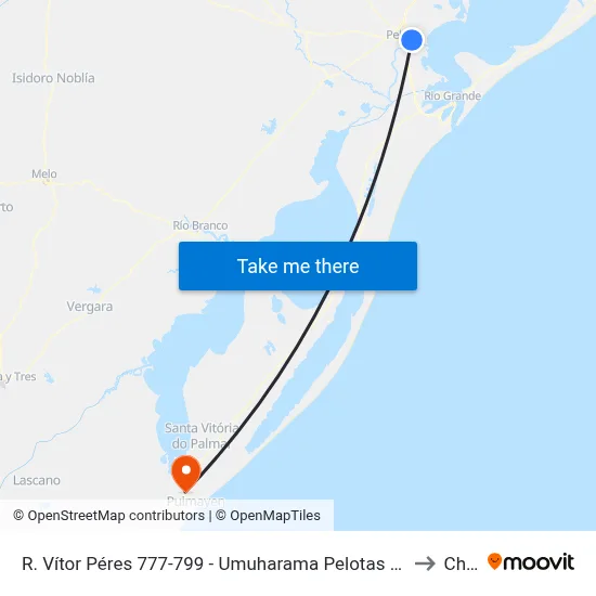 R. Vítor Péres 777-799 - Umuharama Pelotas - Rs Brasil to Chuy map