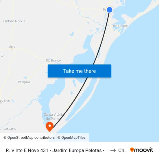 R. Vinte E Nove 431 - Jardim Europa Pelotas - Rs Brasil to Chuy map