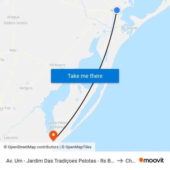 Av. Um - Jardim Das Tradiçoes Pelotas - Rs Brasil to Chuy map