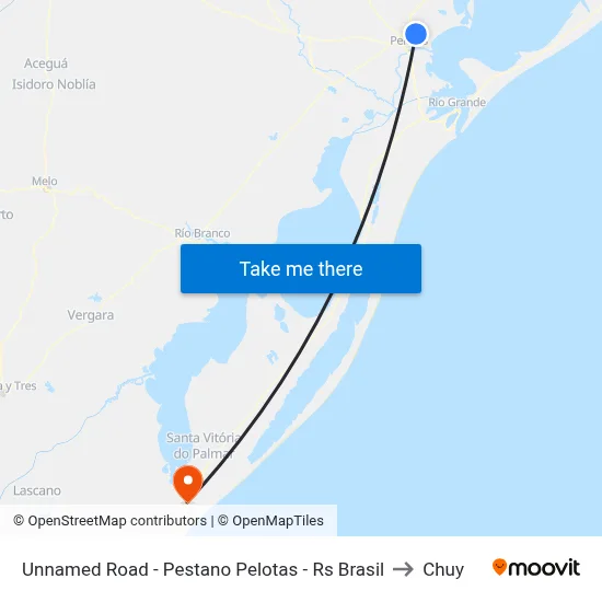 Unnamed Road - Pestano Pelotas - Rs Brasil to Chuy map