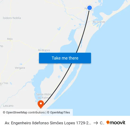 Av. Engenheiro Ildefonso Simões Lopes 1729-2025 - Três Vendas Pelotas - Rs 96060-290 Brasil to Chuy map
