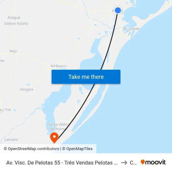 Av. Visc. De Pelotas 55 - Três Vendas Pelotas - Rs 96060-690 Brasil to Chuy map