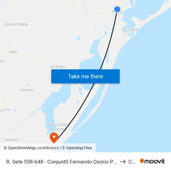 R. Sete 558-648 - Conjunt0 Fernando Osório Pelotas - Rs Brasil to Chuy map