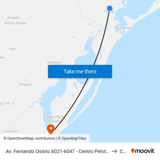Av. Fernando Osório 6021-6047 - Centro Pelotas - Rs Brasil to Chuy map