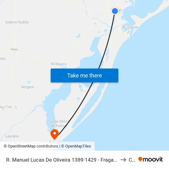 R. Manuel Lucas De Oliveira 1389-1429 - Fragata Pelotas - Rs 96030-370 Brasil to Chuy map