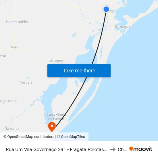 Rua Um Vila Governaço 291 - Fragata Pelotas - Rs Brasil to Chuy map