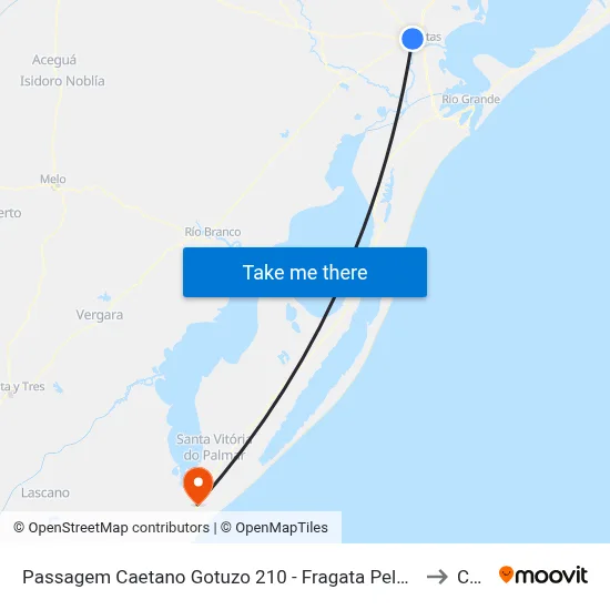 Passagem Caetano Gotuzo 210 - Fragata Pelotas - Rs Brasil to Chuy map