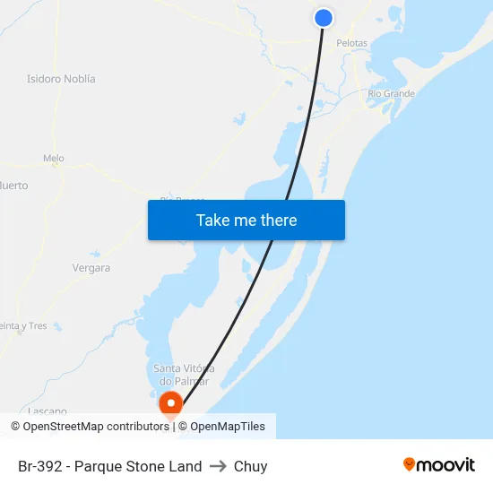 Br-392 - Parque Stone Land to Chuy map