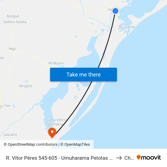R. Vítor Péres 545-605 - Umuharama Pelotas - Rs Brasil to Chuy map