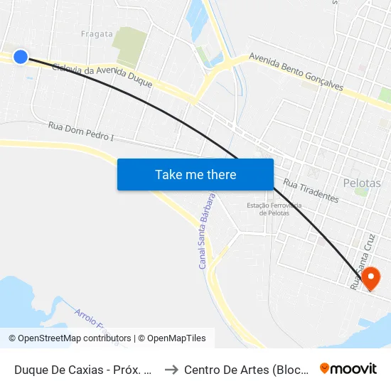 Duque De Caxias - Próx. Ciep to Centro De Artes (Bloco 1) map