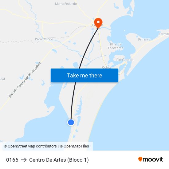 0166 to Centro De Artes (Bloco 1) map