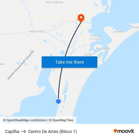 Capilha to Centro De Artes (Bloco 1) map