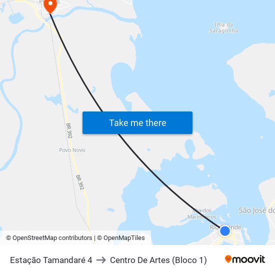 Estação Tamandaré 4 to Centro De Artes (Bloco 1) map