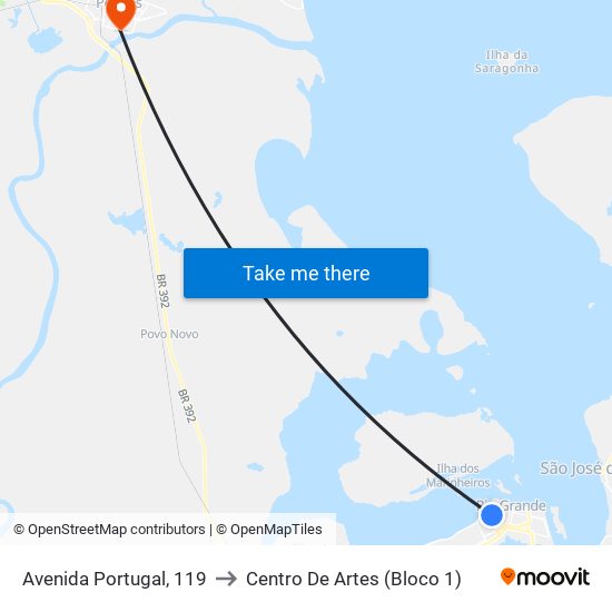 Avenida Portugal, 119 to Centro De Artes (Bloco 1) map