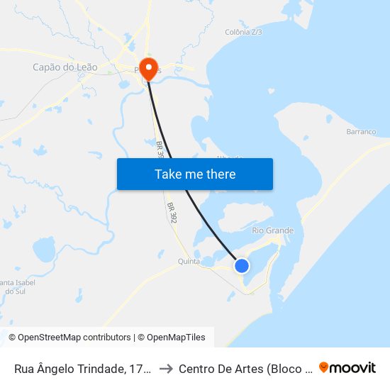 Rua Ângelo Trindade, 1762 to Centro De Artes (Bloco 1) map