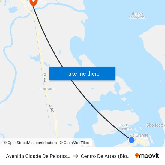 Avenida Cidade De Pelotas, 366 to Centro De Artes (Bloco 1) map