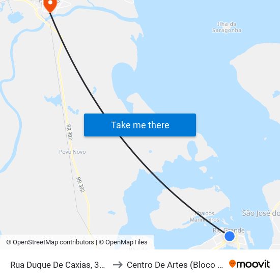 Rua Duque De Caxias, 394 to Centro De Artes (Bloco 1) map