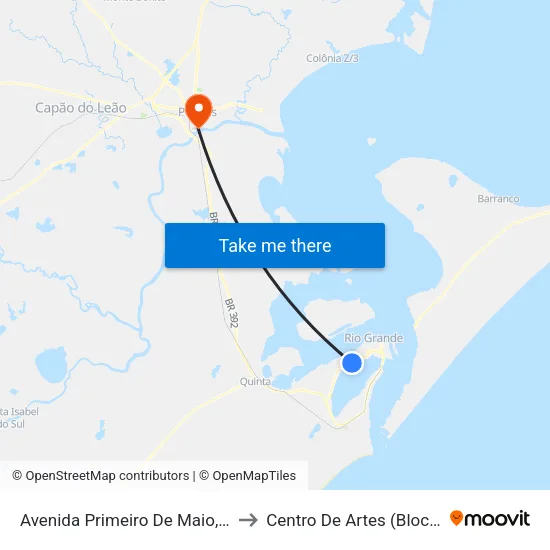 Avenida Primeiro De Maio, 980 to Centro De Artes (Bloco 1) map