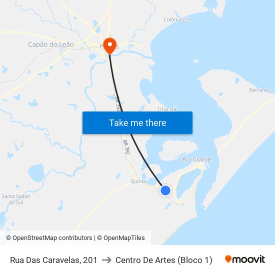 Rua Das Caravelas, 201 to Centro De Artes (Bloco 1) map