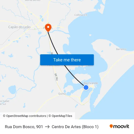 Rua Dom Bosco, 901 to Centro De Artes (Bloco 1) map