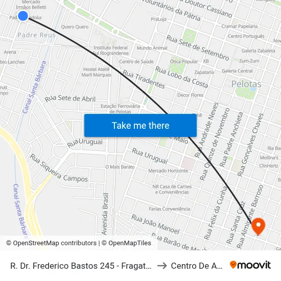 R. Dr. Frederico Bastos 245 - Fragata Pelotas - Rs 96030-330 Brasil to Centro De Artes (Bloco 1) map
