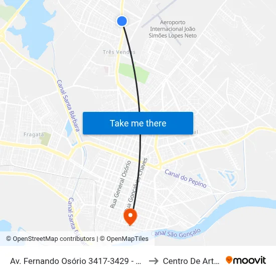 Av. Fernando Osório 3417-3429 - Centro Pelotas - Rs Brasil to Centro De Artes (Bloco 1) map