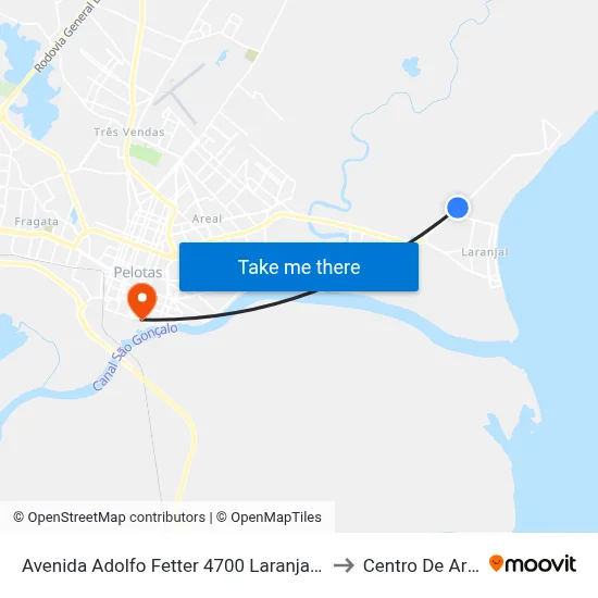 Avenida Adolfo Fetter 4700 Laranjal Pelotas - Rs 96090-590 Brasil to Centro De Artes (Bloco 1) map