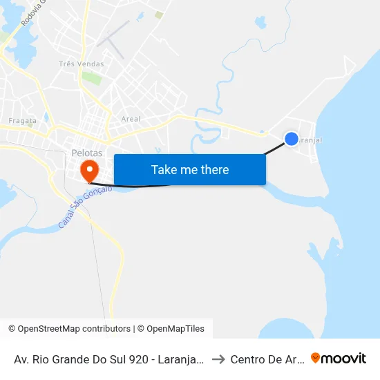 Av. Rio Grande Do Sul 920 - Laranjal Pelotas - Rs 96090-590 Brasil to Centro De Artes (Bloco 1) map