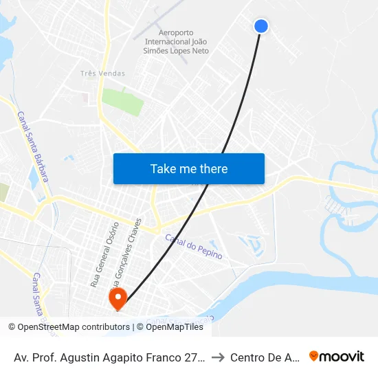Av. Prof. Agustin Agapito Franco 2740 - Arco Íris Pelotas - Rs Brasil to Centro De Artes (Bloco 1) map