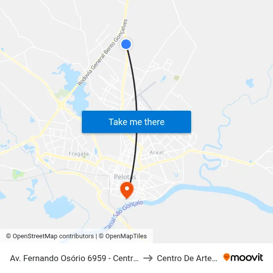 Av. Fernando Osório 6959 - Centro Pelotas - Rs Brasil to Centro De Artes (Bloco 1) map