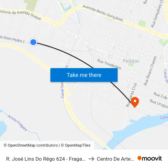 R. José Lins Do Rêgo 624 - Fragata Pelotas - Rs Brasil to Centro De Artes (Bloco 1) map