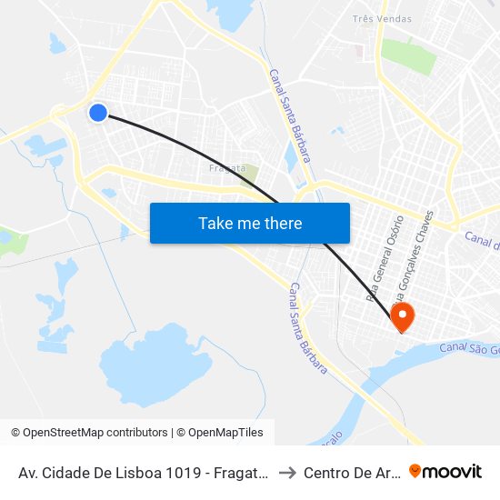Av. Cidade De Lisboa 1019 - Fragata Pelotas - Rs 96050-510 Brasil to Centro De Artes (Bloco 1) map