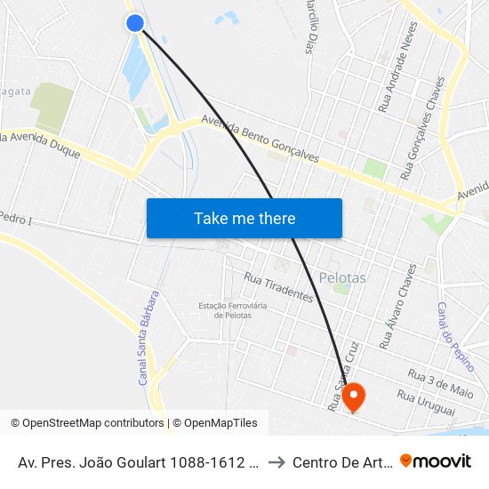 Av. Pres. João Goulart 1088-1612 - Fragata Pelotas - Rs Brasil to Centro De Artes (Bloco 1) map