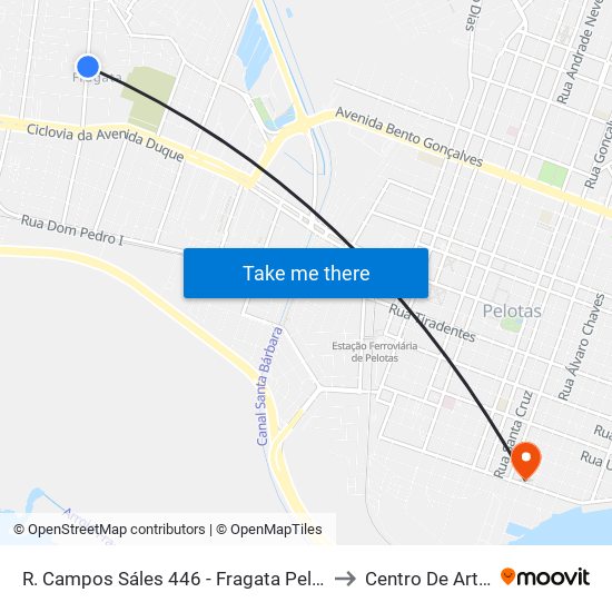 R. Campos Sáles 446 - Fragata Pelotas - Rs 96040-620 Brasil to Centro De Artes (Bloco 1) map
