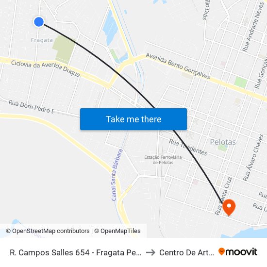 R. Campos Salles 654 - Fragata Pelotas - Rs 96040-620 Brasil to Centro De Artes (Bloco 1) map