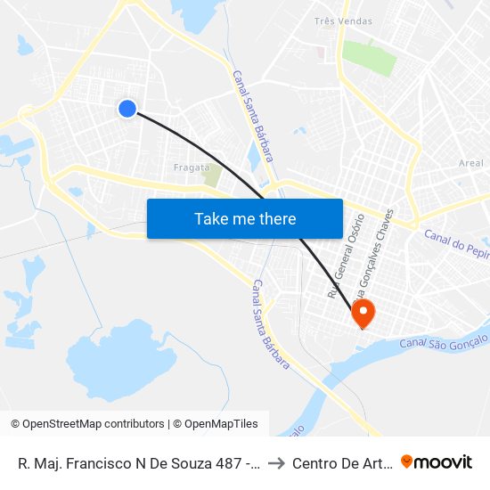 R. Maj. Francisco N De Souza 487 - Fragata Pelotas - Rs Brasil to Centro De Artes (Bloco 1) map