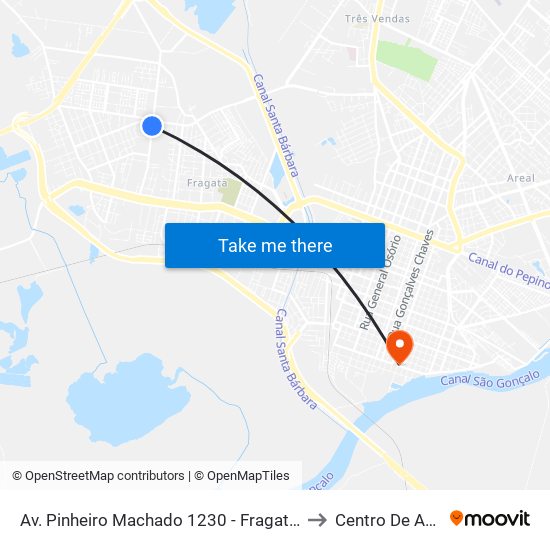 Av. Pinheiro Machado 1230 - Fragata Pelotas - Rs 96040-500 Brasil to Centro De Artes (Bloco 1) map