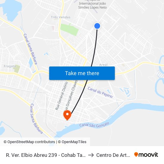 R. Ver. Elbio Abreu 239 - Cohab Tablada Pelotas - Rs Brasil to Centro De Artes (Bloco 1) map