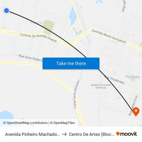 Avenida Pinheiro Machado 692 to Centro De Artes (Bloco 1) map