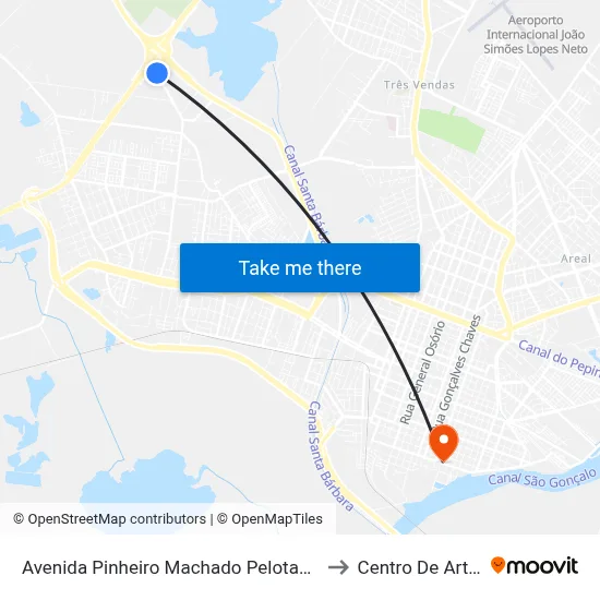 Avenida Pinheiro Machado Pelotas - Rio Grande Do Sul Brasil to Centro De Artes (Bloco 1) map