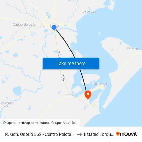 R. Gen. Osório 552 - Centro Pelotas - Rs 96020-000 Brasil to Estádio Torquato Pontes map