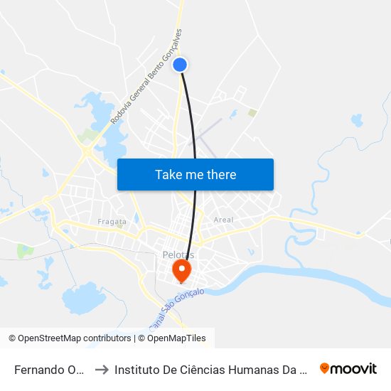 Fernando Osório to Instituto De Ciências Humanas Da Ufpel - Ich map